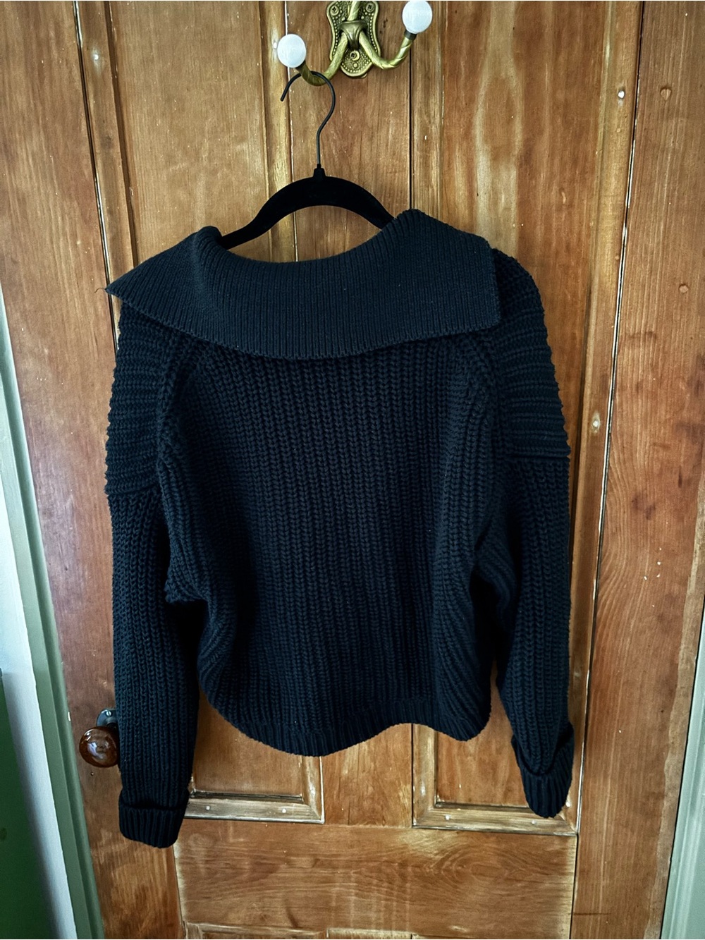 J Crew Black Cotton Blend Cardigan with Collar - Picture 6 of 6